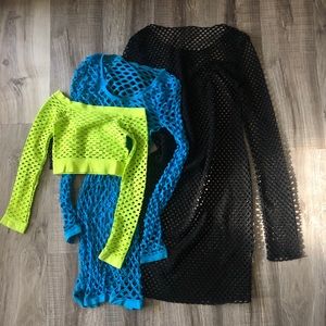 Fishnet dress and shirt bundle